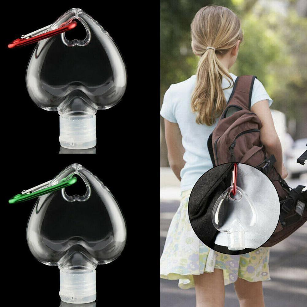 Heart-Shaped Carabiner Hook Bottle Portable Outdoor Hook Hiking Bottle Plastic Backpack Bottle Flip Portable R7T6