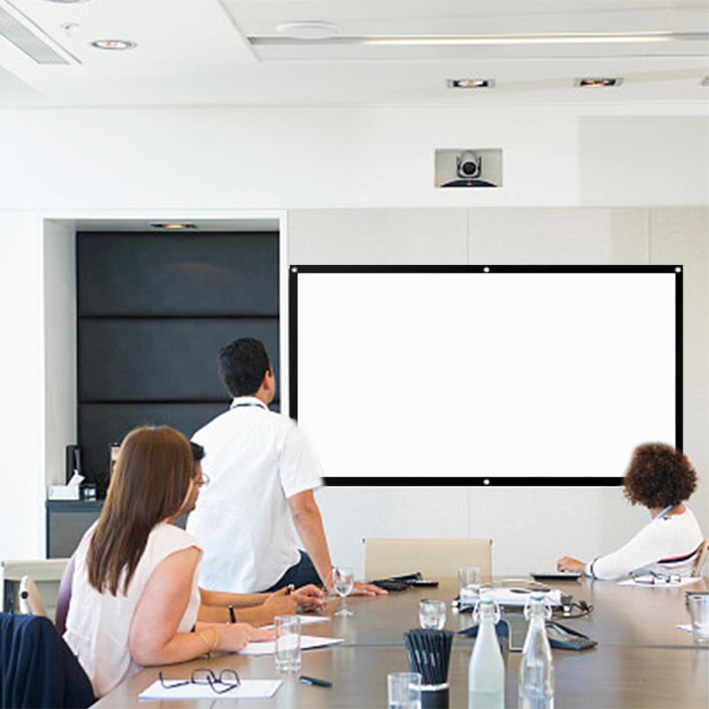 HD Projector Screen 4:3 60 72 84 92 100 120 Inch Hight-Density Reflective Fabric Anti-Light Folding Soft Screen Outdoor Office