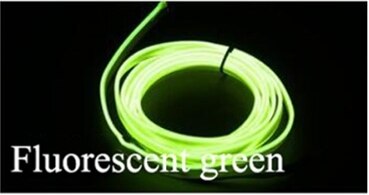 Auto LED Streifen 2 Meter Auto Dekoration Atmosphäre Lampe 12V Flexible Neon EL Draht Seil Innen LED Auto licht DIY: Fluorescent green