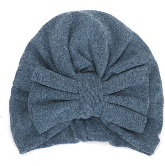 Nette Neugeborene Kleinkind Kinder Baby Jungen Mädchen BIG Bowknot Turban Schädel Caps Baumwolle Beanie Hüte Kleinkind Mädchen Elastische Winter Warm kappe: Navy Blue