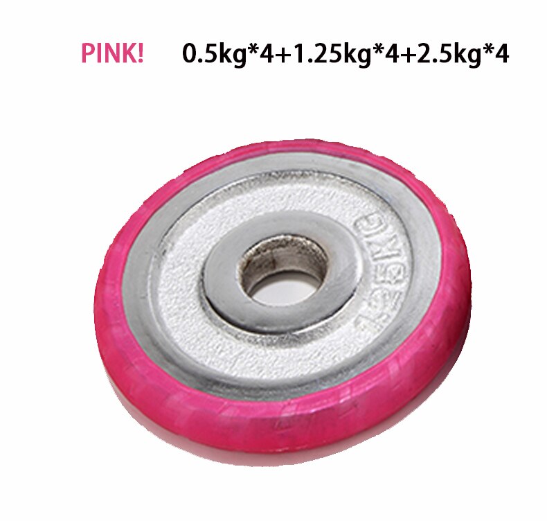 DMAR-ensembles de couvercles en caoutchouc pour haltères, couvercle de protection pour tranches d'haltère, silencieux et antidérapant, équipement d'entraînement physique, accessoires: Pink 20kg