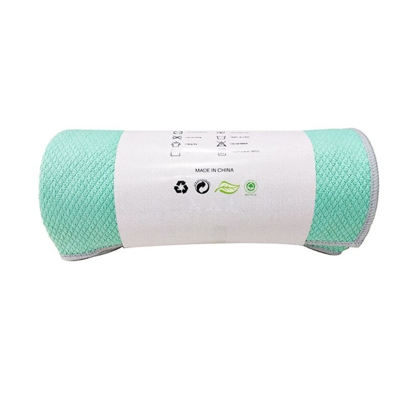 Sammenklappeligt dobbeltsidet yogahåndklæde med skridsikre perler, svedabsorberende måtten overlay silikone partikler mikrofiber: Blå