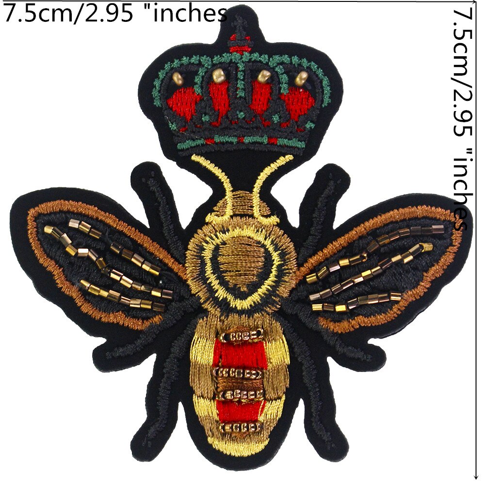 Nieuw! Borduren Kralen Bee Applique Naaien Patch Voor Tassen Schoenen Badge Diy Kleding Versierd B326: E