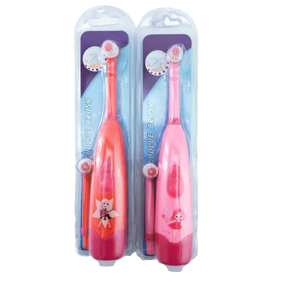 Kids Automatic Electric Toothbrush IPX7 Waterproof Ultrasonic Rotary Tooth Brush with 2 Brush Heads Adult Electric Toothbrush: Red-Pink