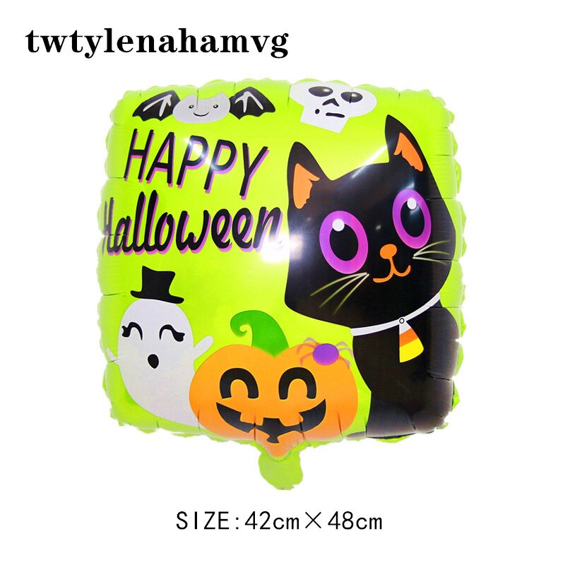 Couleur Mini taille Halloween dessin animé modèle 18 pouces rond feuille d'aluminium ballon préféré des enfants fête décoration jouet: 8