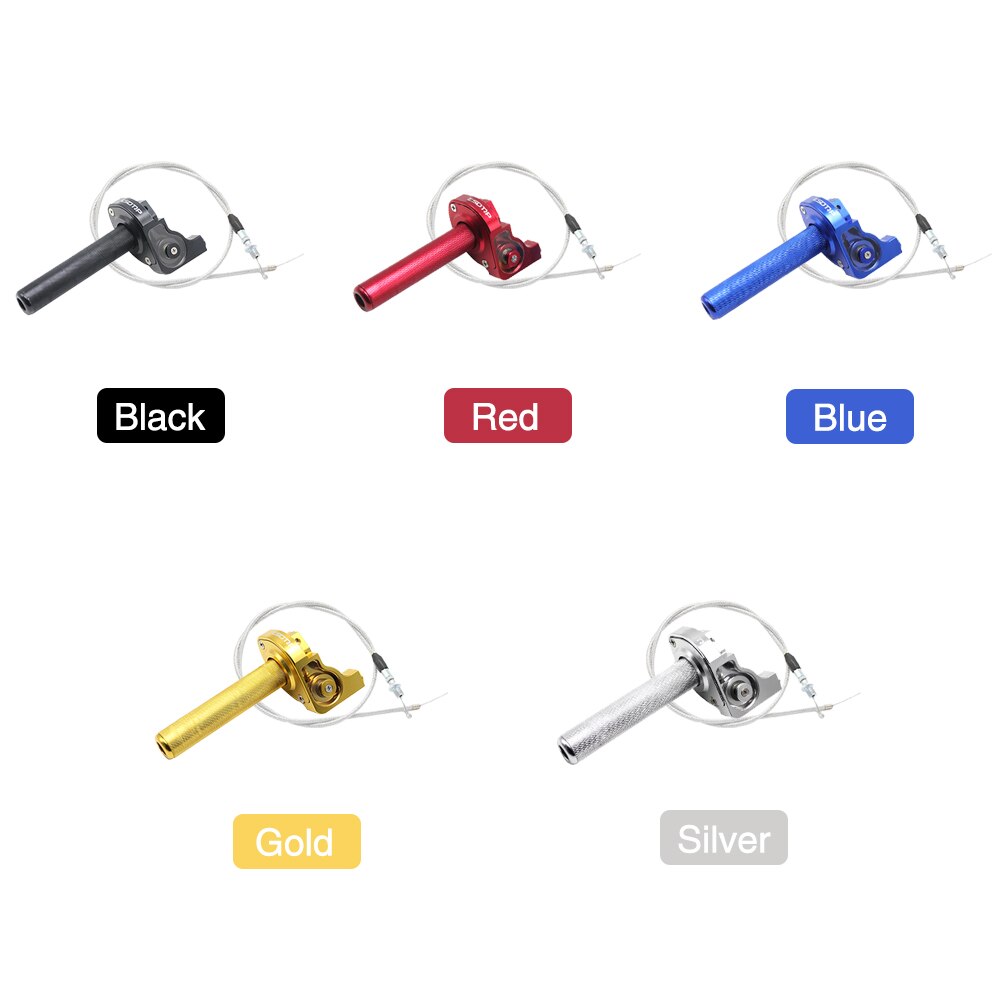 ZSDTRP Universal 7/8" Motorcycle Throttle Twist Grips + Cable 22mm CNC Aluminum Grip Accelerator Moped Scooter Dirt Bike