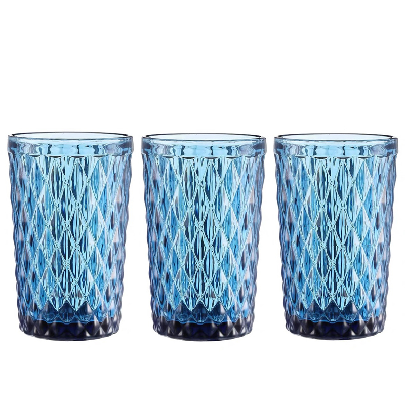 Vasos para beber, copas para jugos, Whisky, Bar, hogar, boda, 350ml, leche, café, en relieve, vasos de vidrio para bebidas, 3 unids/lote: 1