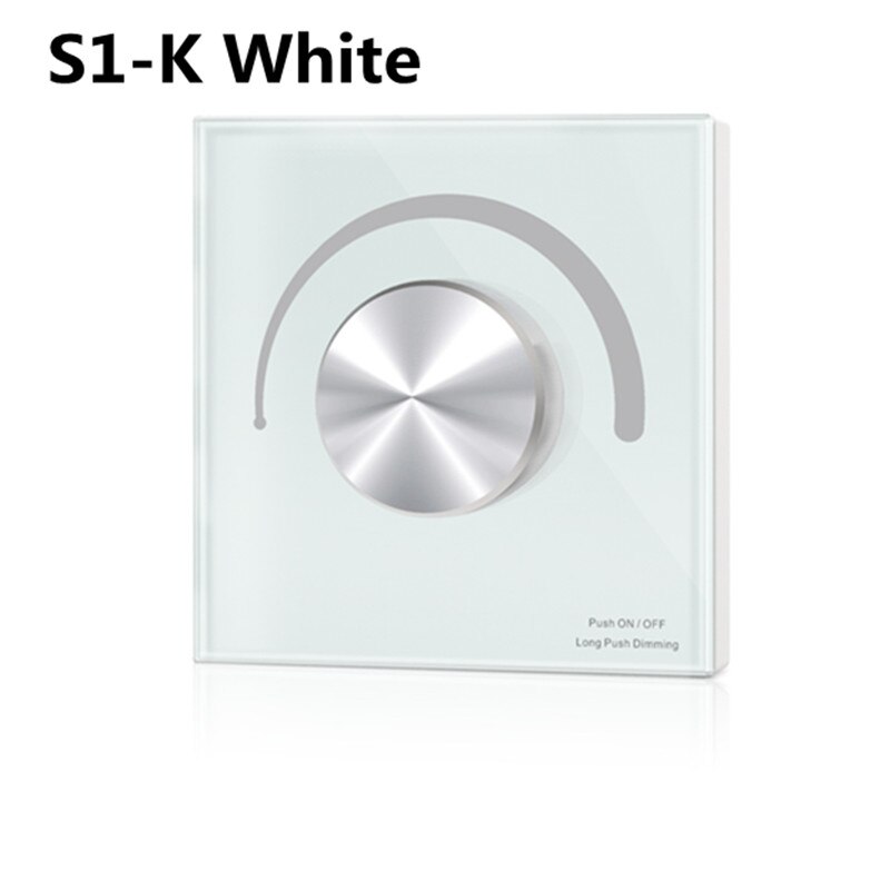 AC Triac Dimmer LED 220V 230V 110V Dimmable Knob Push Switch Controller for LED Bulb Light Lamps(White/Black)S1-K