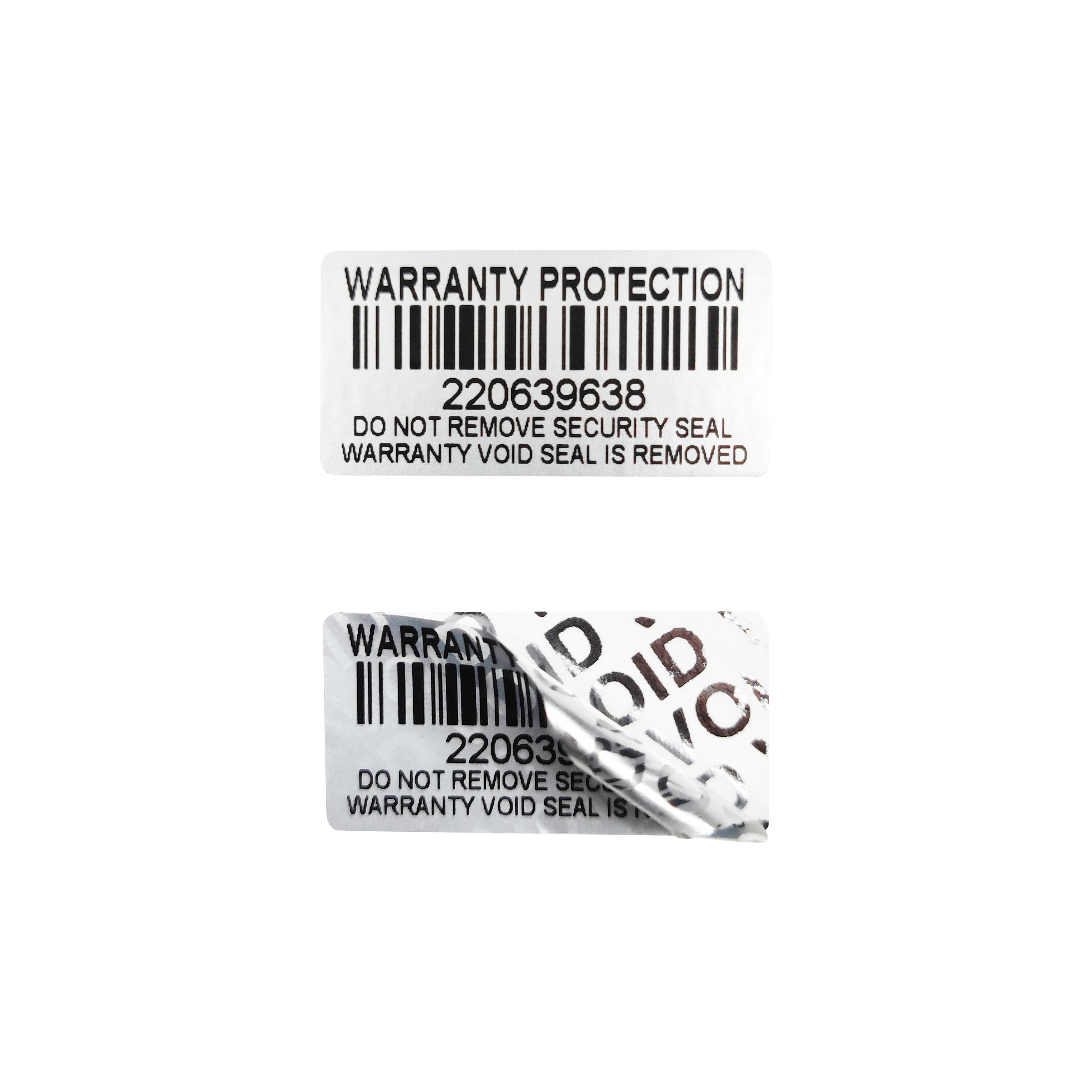 100pcs Silver Warranty Protection Sticker (30mm x 15mm) Safe Seal Anti-tamper Warranty invalid Serial number label sticker
