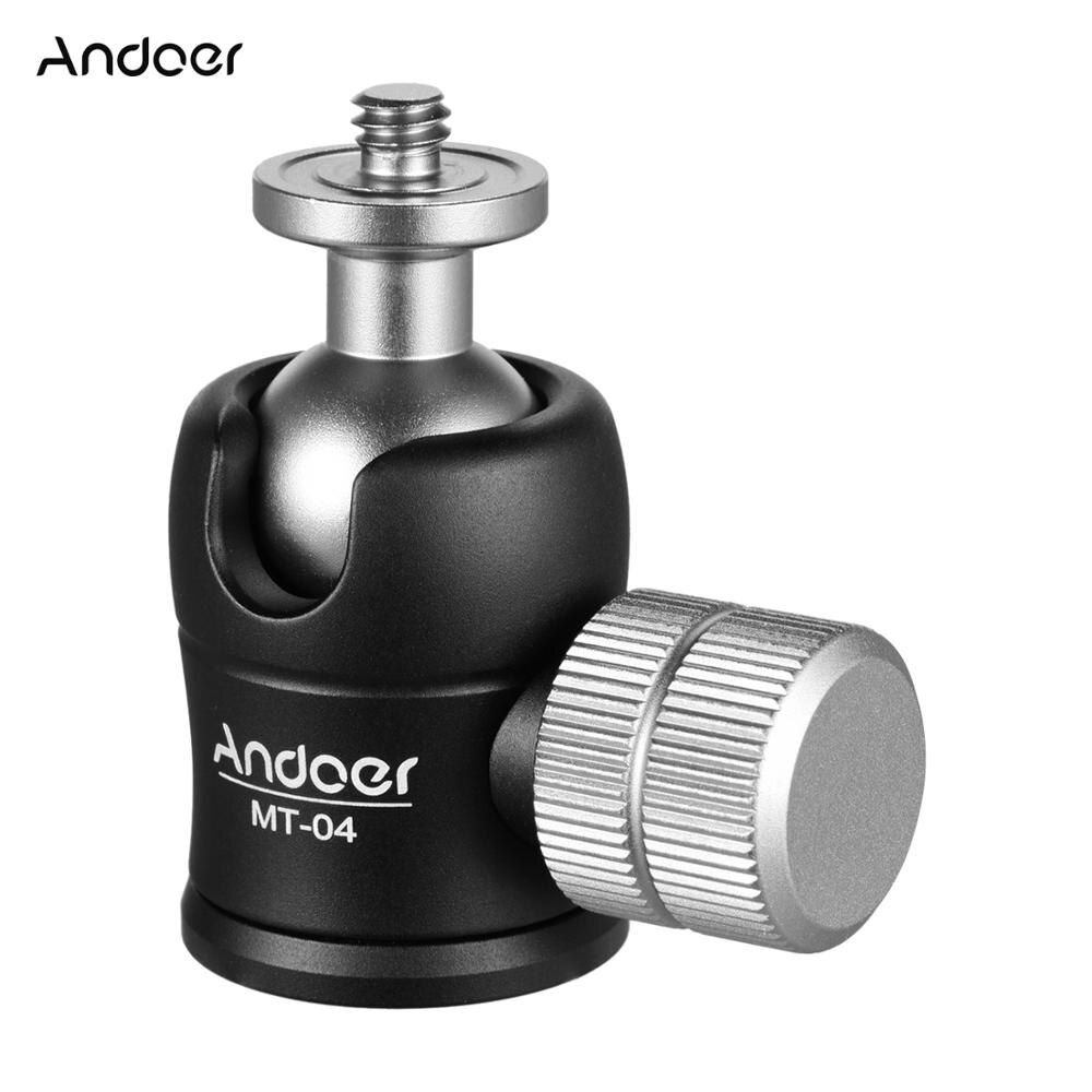 Andoer mini kuglehoved bordplade stativ stativ panorama fotograferingshoved til canon nikon sony dslr spejlløst kamera videokamera: Andoer mt -04