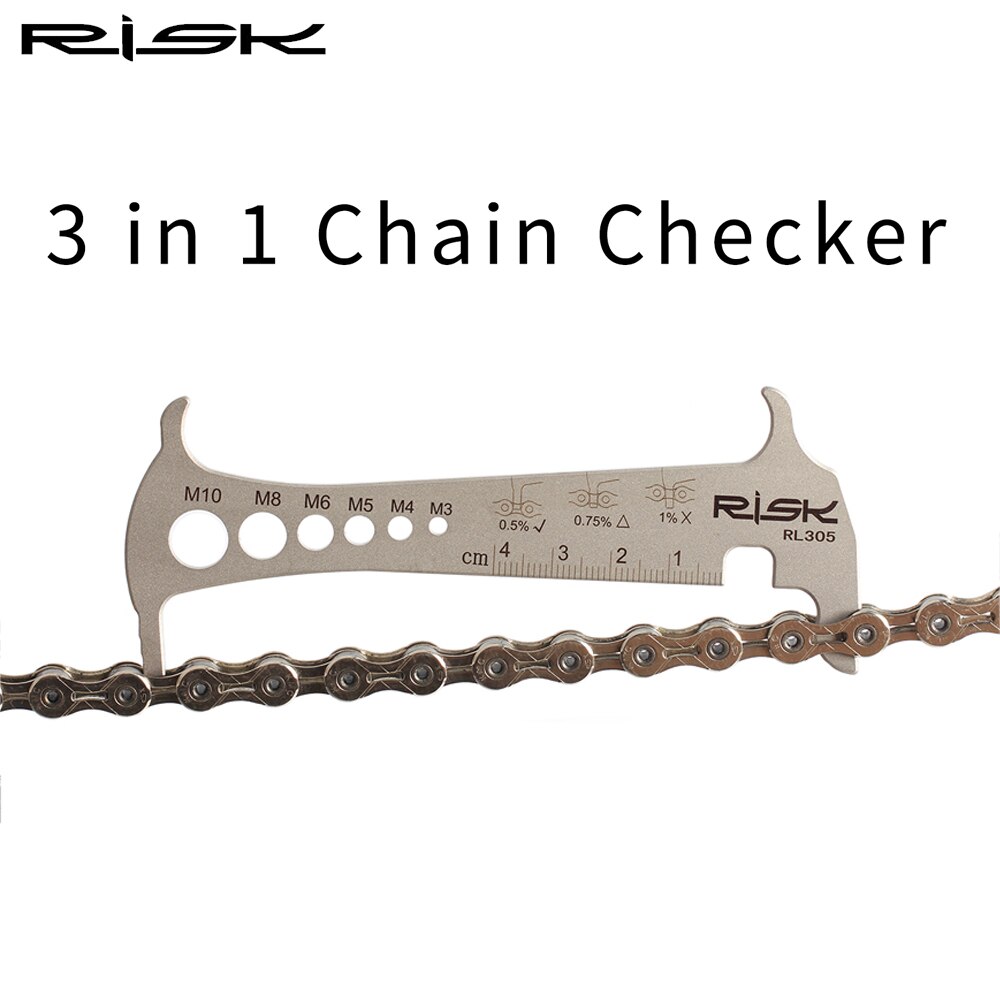 Riski 304 teräs pyörän ketjun tarkistus kulumisen ilmaisin 3 in 1 ruuvit mittaus ketjun koukku mtb tie polkupyörän korjaus ketju työkalut viivain