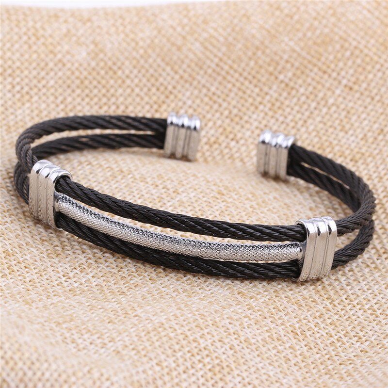 ZORCVENS spring wire line colorful titanium steel bracelet stretch Stainless steel Cable Bangles for women