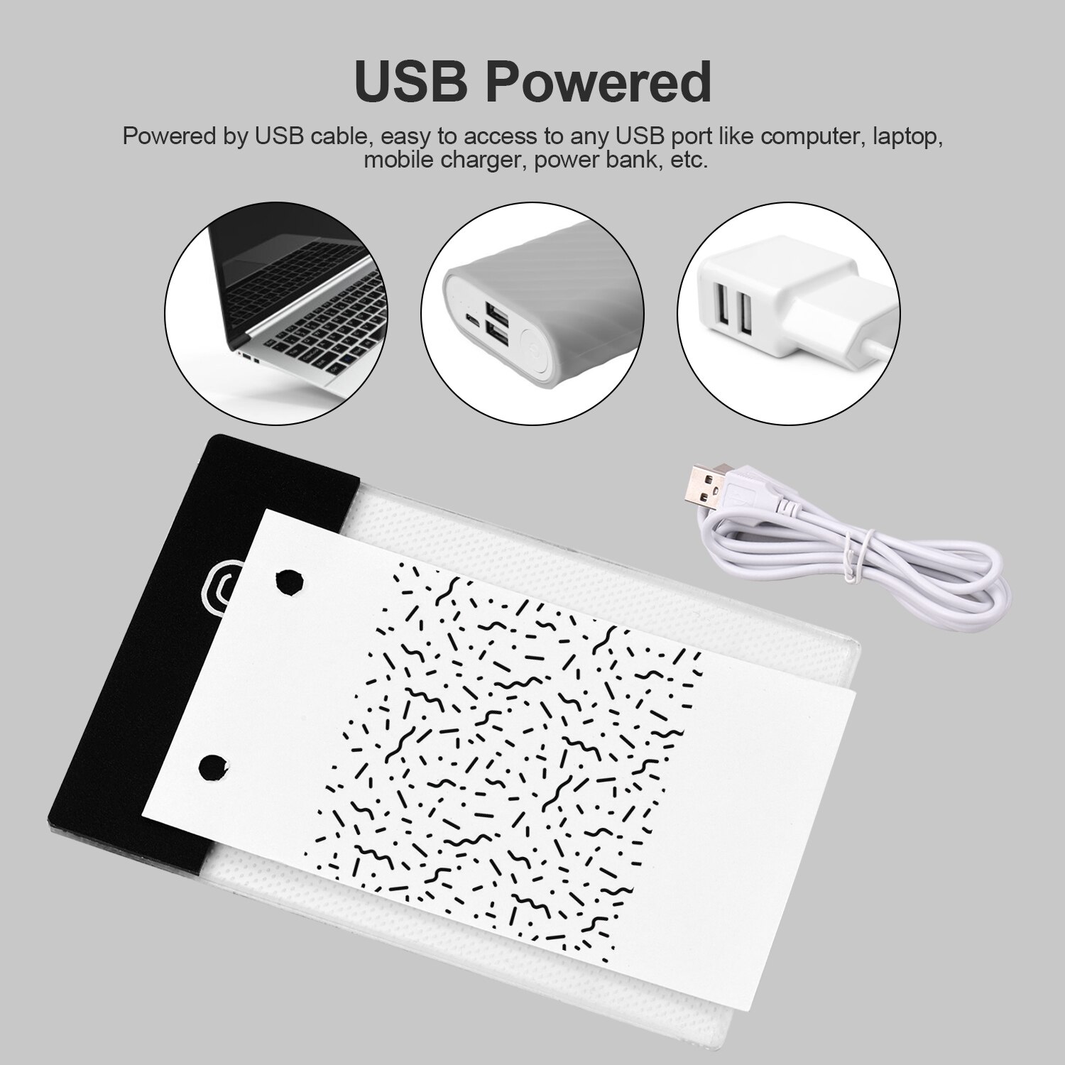 300 Sheets Flip Book Kit with Light Pad LED Light Box Tablet Drawing Paper Flipbook with Binding Screws for Drawing Tracing