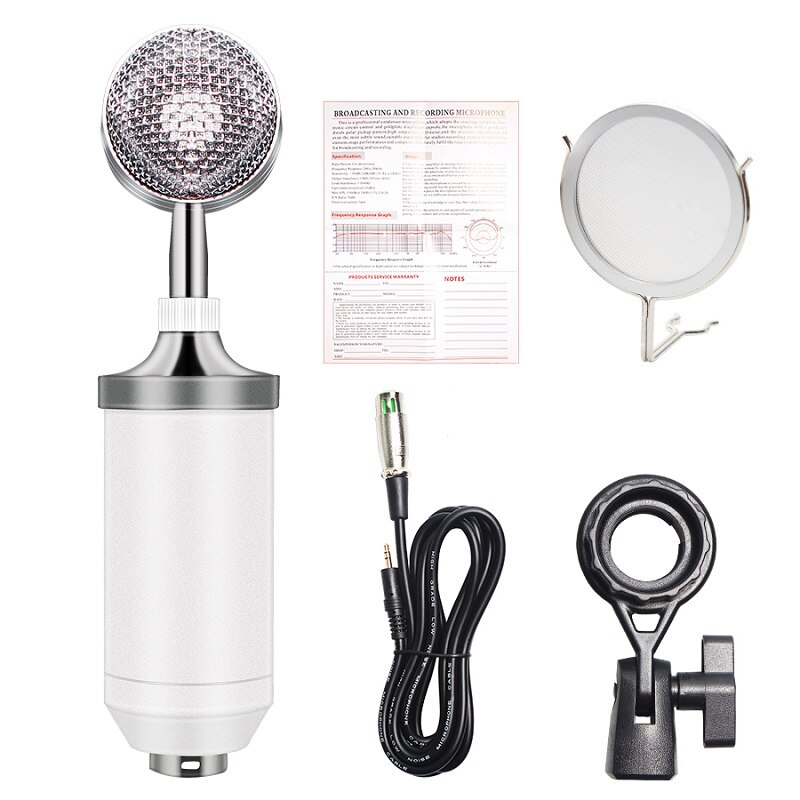 Microphone à condensateur filaire BM-8000, carte son, pour enregistrement en Studio, karaoké, Kits de Microphone pour ordinateur, Audio Vocal: 4