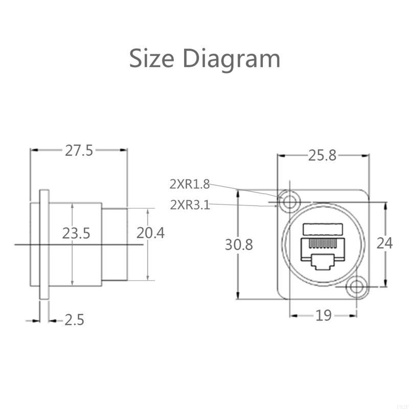 P82F D-Typ-Modul RJ45 Socket Cable Female Signalstecker Cat6 Panel Mount-Netzwerk Ethernet-Erweiterungsschnittstelle Adapter