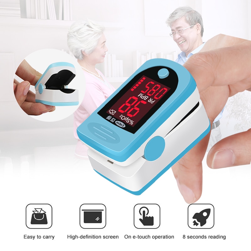 Cofoe Oxímetro de pulso de dedo Oxígeno portátil en la punta de los dedos Monitor de saturación con pantalla OLED de alarma SPO2 PR Oximetro Pulsioximetro Clip de medidor de frecuencia cardíaca de oxígeno en sangre
