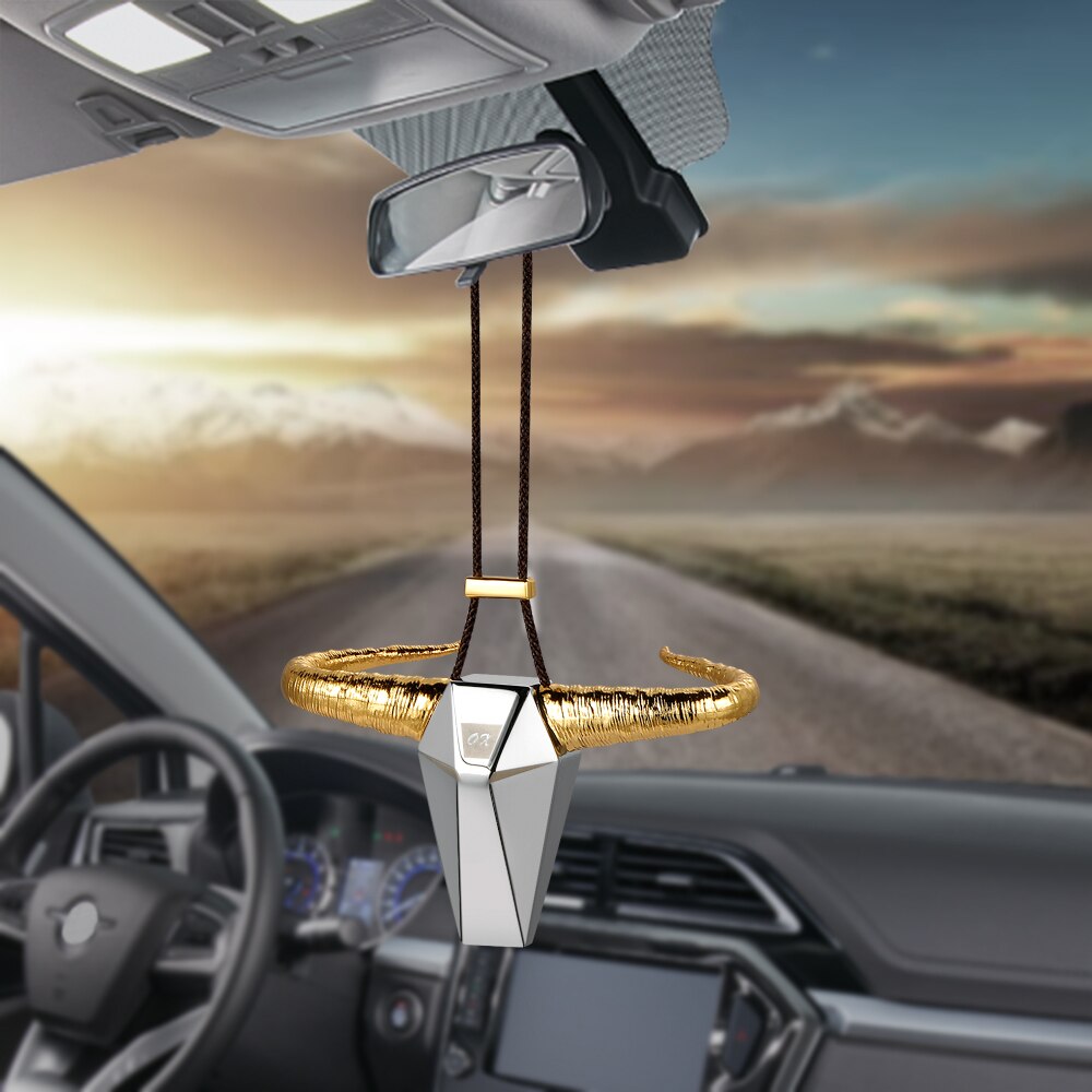 Auto hanger zinklegering ossenhoorn achteruitkijkspiegel decoratie auto stier hangende ornament auto interieur decoratie accessoires