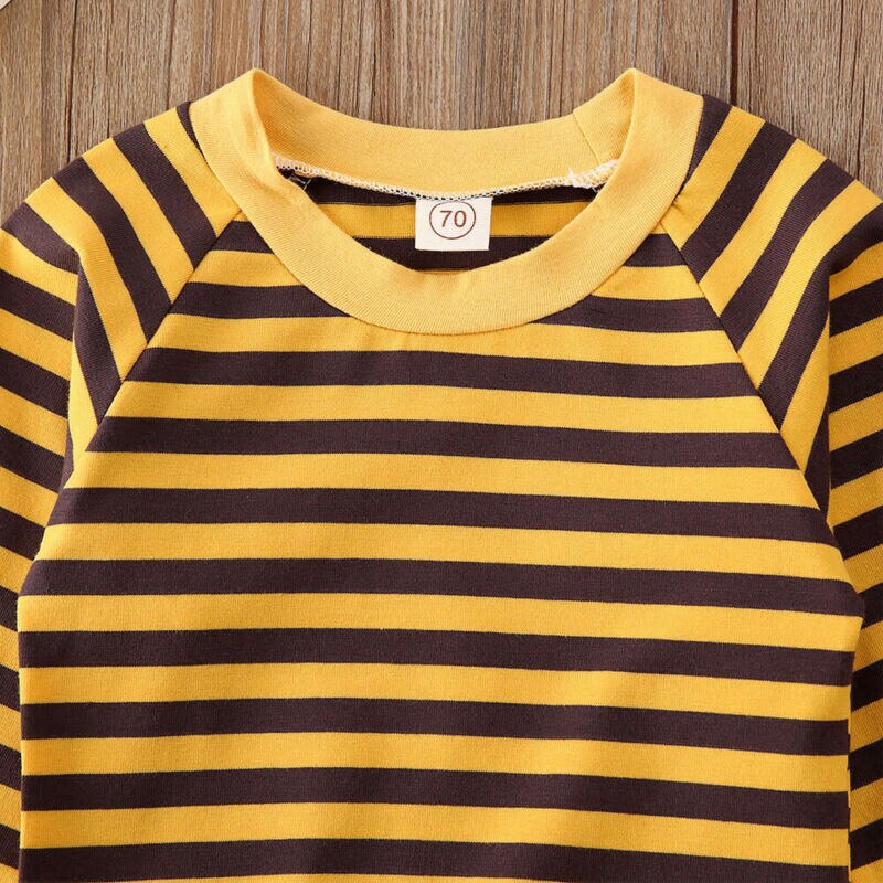 Vêtements d'automne et d'hiver pour bébés | Haut rayé, pour bébés garçons et filles de 6M-4Y, pull à manches longues, une pièce, 2 couleurs