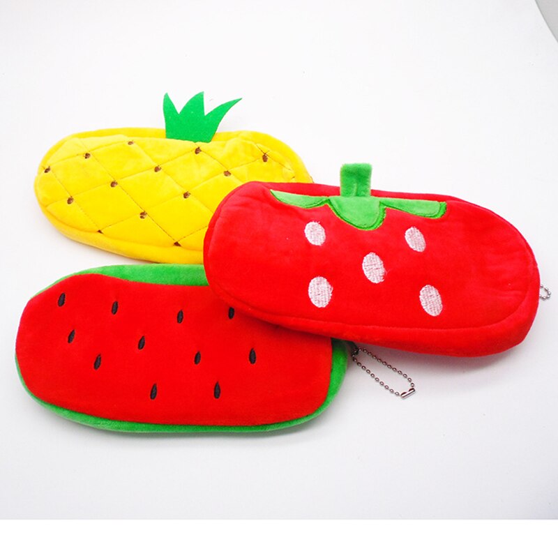 1Pcs Cute Fruit Watermeloen Pluche Pencil Case Bag Pen Box Voor Meisjes Briefpapier Pouch School Kantoorbenodigdheden