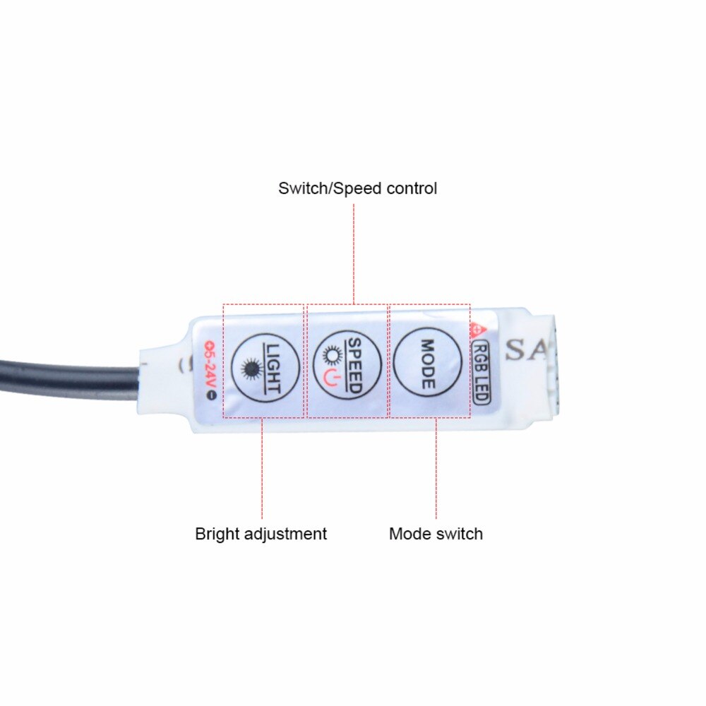 5V-24V USB RGB LED Controller RF IR 3 17 24 Key RGB LED Dimmer 4 Pin USB Interface Apply To 5050 2835 3528 RGB USB LED Strip