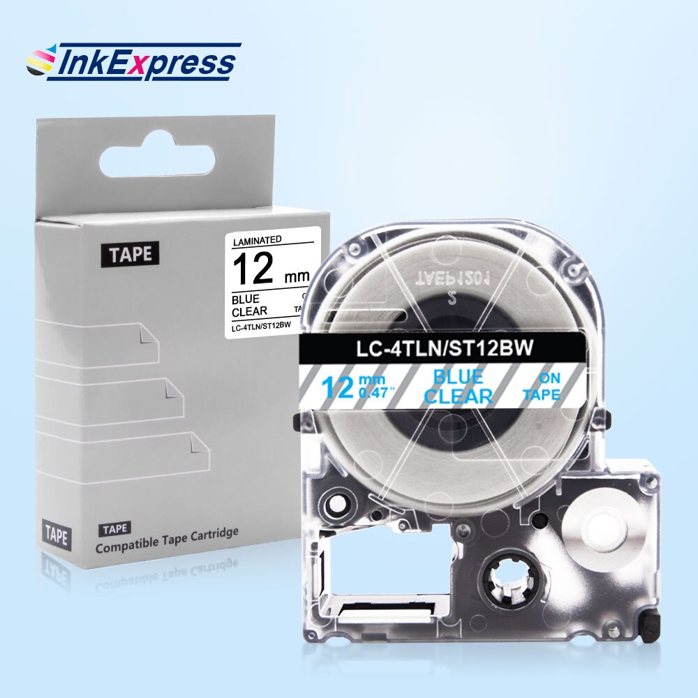 12mm taśma do projektora Epson król Jim SS12KW SC12RW SC12YW SC12BW SC12GW ST12KW taśma z etykietami LC-4WBN wstążki drukarki dla Epson drukarka do etykiet: Blue on Clear