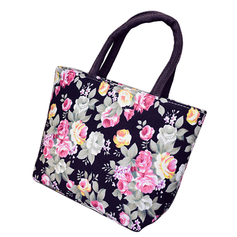 Bolso de la compra de las mujeres del patrón Floral de la manera bolso de compras barato encantador de las señoras del bolso de la compra de la lona Durable de la