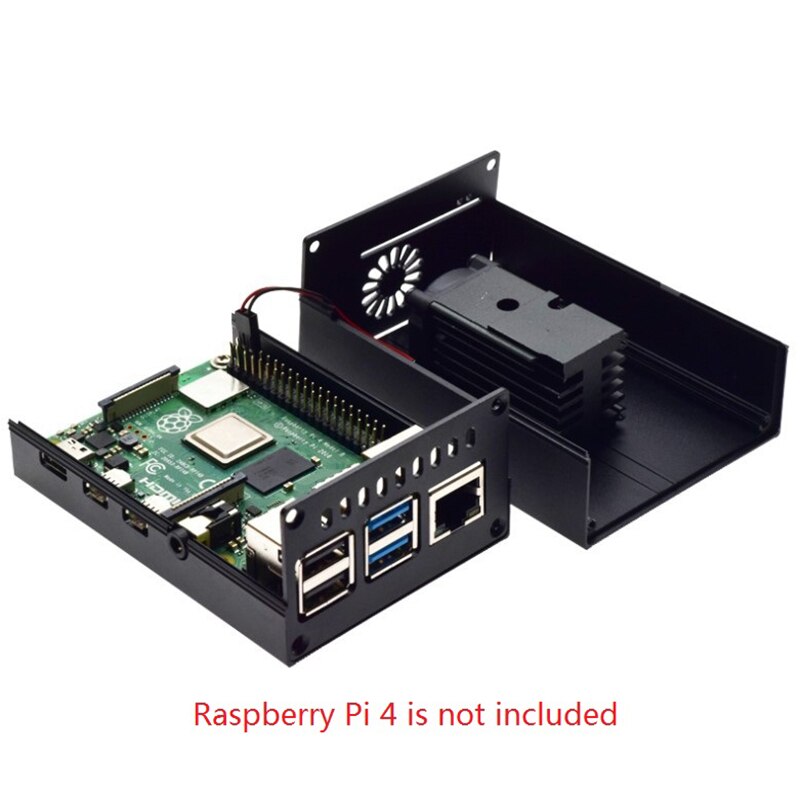 Aluminum Case Mini ICE Tower Cooling System with 25Mm Quiet Cooling Fan + Heatsink Kit for Raspberry Pi 4 Model B