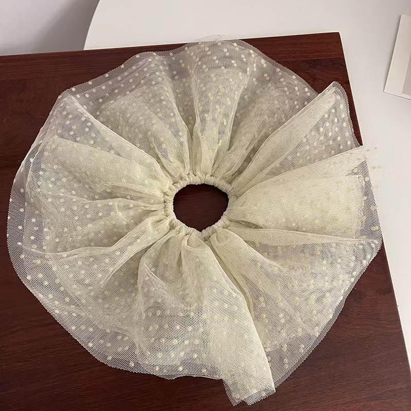 Coletero de pelo francés de encaje de gran tamaño para mujer, coleteros elásticos, diademas, accesorios elásticos para el cabello: Rojo