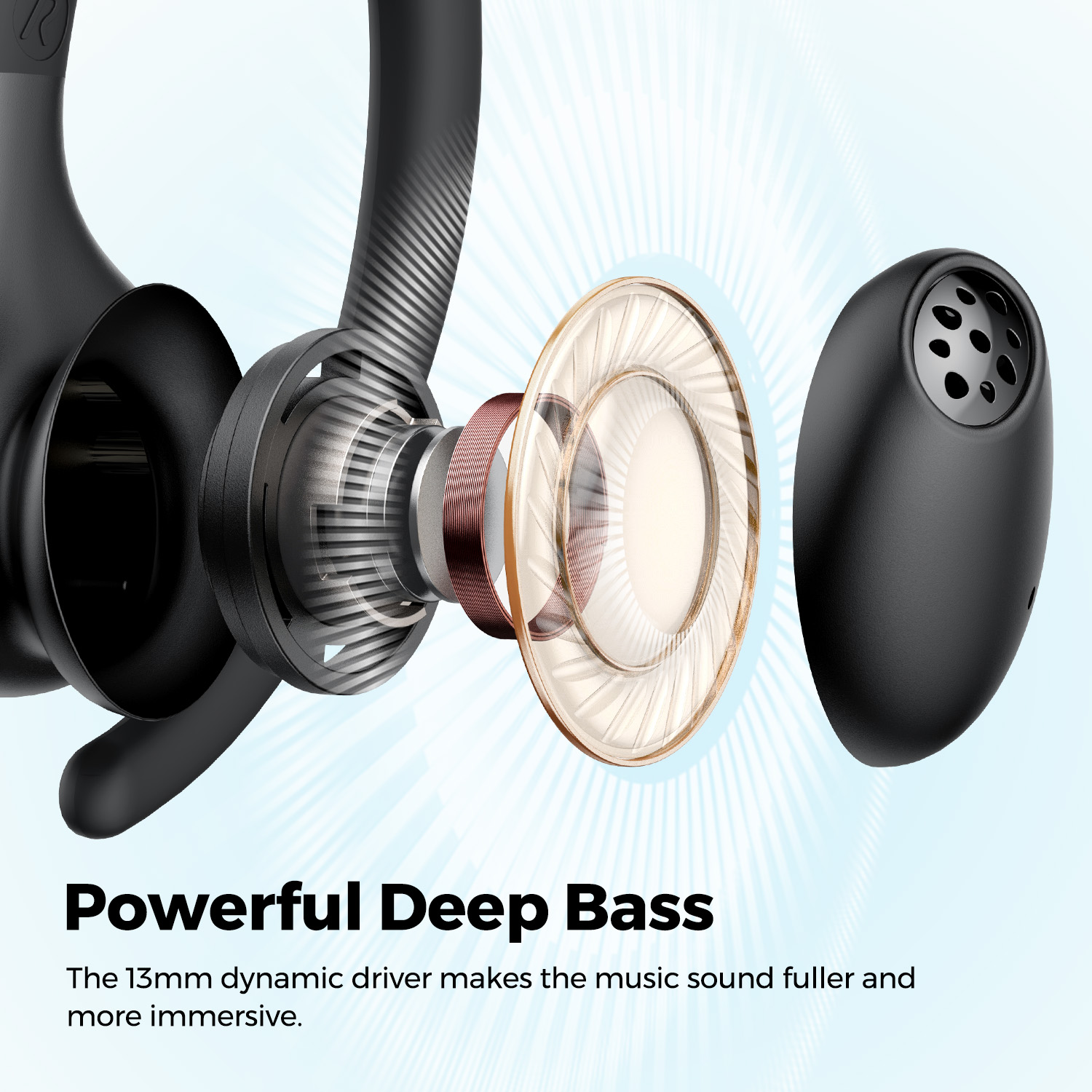 SoundPEATS Wings 2 Bluetooth 5.3 bezprzewodowe słuchawki douszne wodoodporne sportowe słuchawki douszne z dotykiem kontrola aplikacji 30 godzin