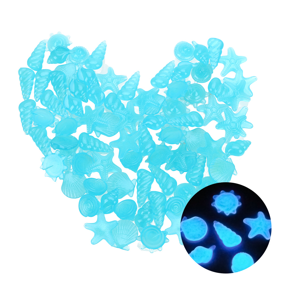 NICEYARD 100 pièce/pack pierres fluorescentes pierre brillante roche lueur dans le jardin sombre forme animale Marine: Bleu