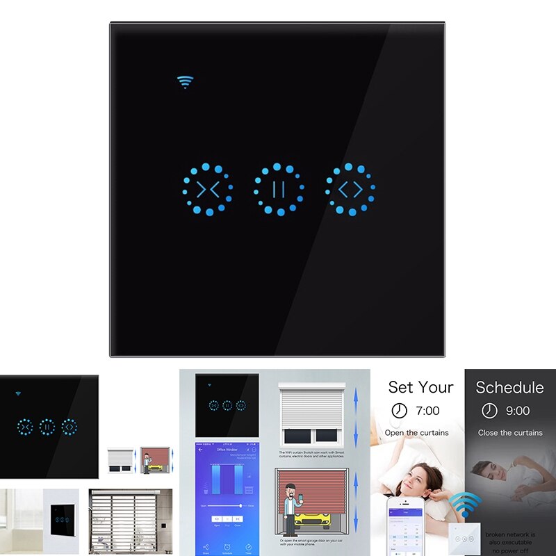 WiFi Smart Curtain Switch for Roller Shutter Electric Curtain Motorized Blinds Voice Control for Alexa Smart Life