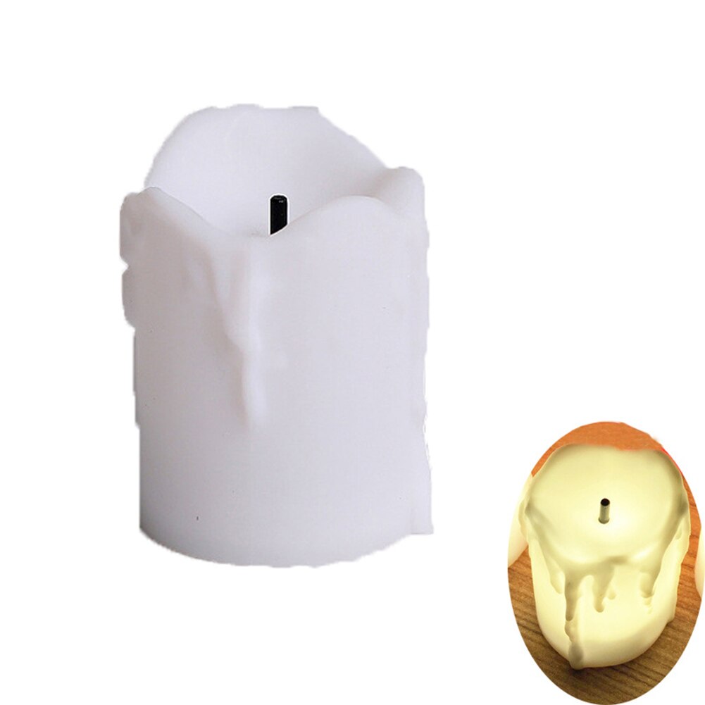 LED Candle Lights, Flameless Candle Lamp Battery Operated Tea Light Simulation Flame Plastic Flickering Tears Candle Light: White 1pcs