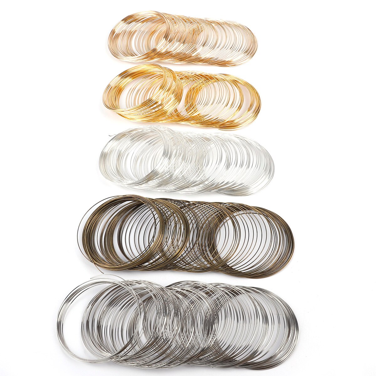 100 løkker 0.6mm memory beading ståltråd til gør-det-selv smykker fund armbånd armbånd fremstilling tilbehør