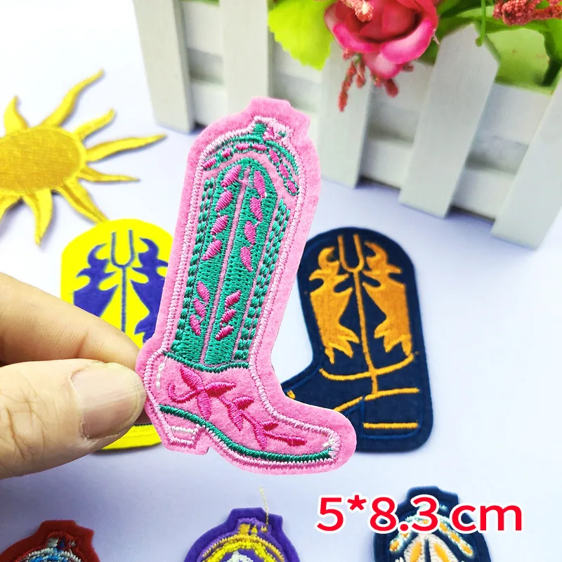Boot Strijken Patch Embleem Kleding Jas Hoed Accessoires Badge Sticker Geborduurde Zon Cowboy Borduren Opstrijkpatches: Antiek Zilver