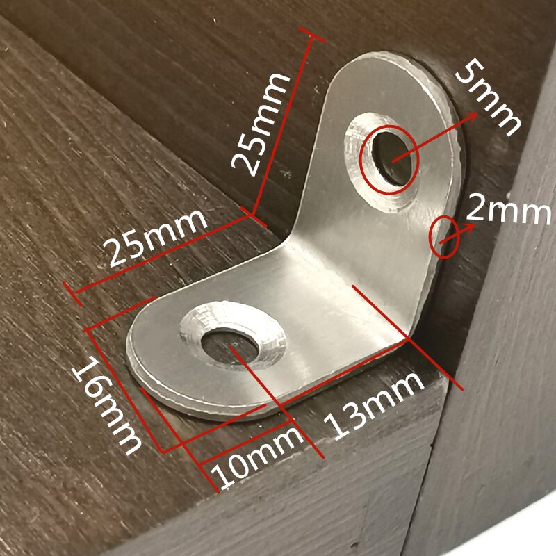 Stainless Steel L-shaped Angle Bracket 90 Degree Holder Furniture Connector Partition Triangle Fixed Block Laminated Bracket: JM16V2