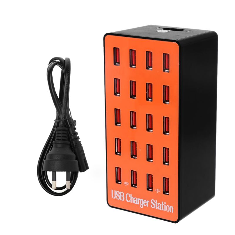 20-Port USB Hub Ladegerät Power Adapter Wand Schnelle Lade Dock Station 100W für Apple iPhone iPad Samsung huawei Smartphone Tabelle