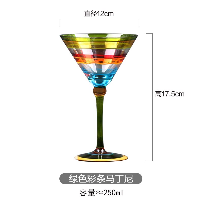 Europa Blei-freies Farbige Zeichnung weingläser Becher Große Champagner Flöte Glas Cocktail glas lustige gläser Bar Party Getränk: A6    7.5x24cm