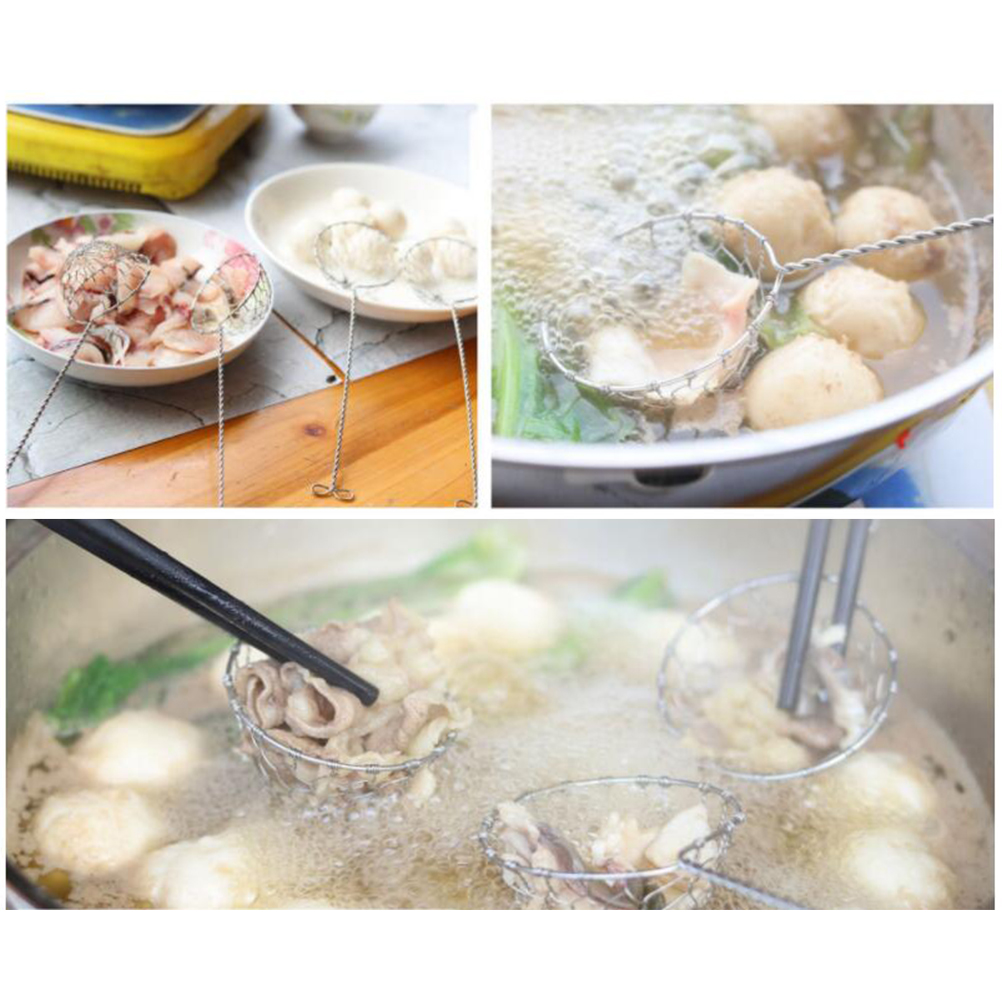 Edelstahl Draht Feine Gittergewebe Sieb Fondue Sieb Multi-Funktionale Filter Löffel Küche Spielereien Kochen Werkzeuge