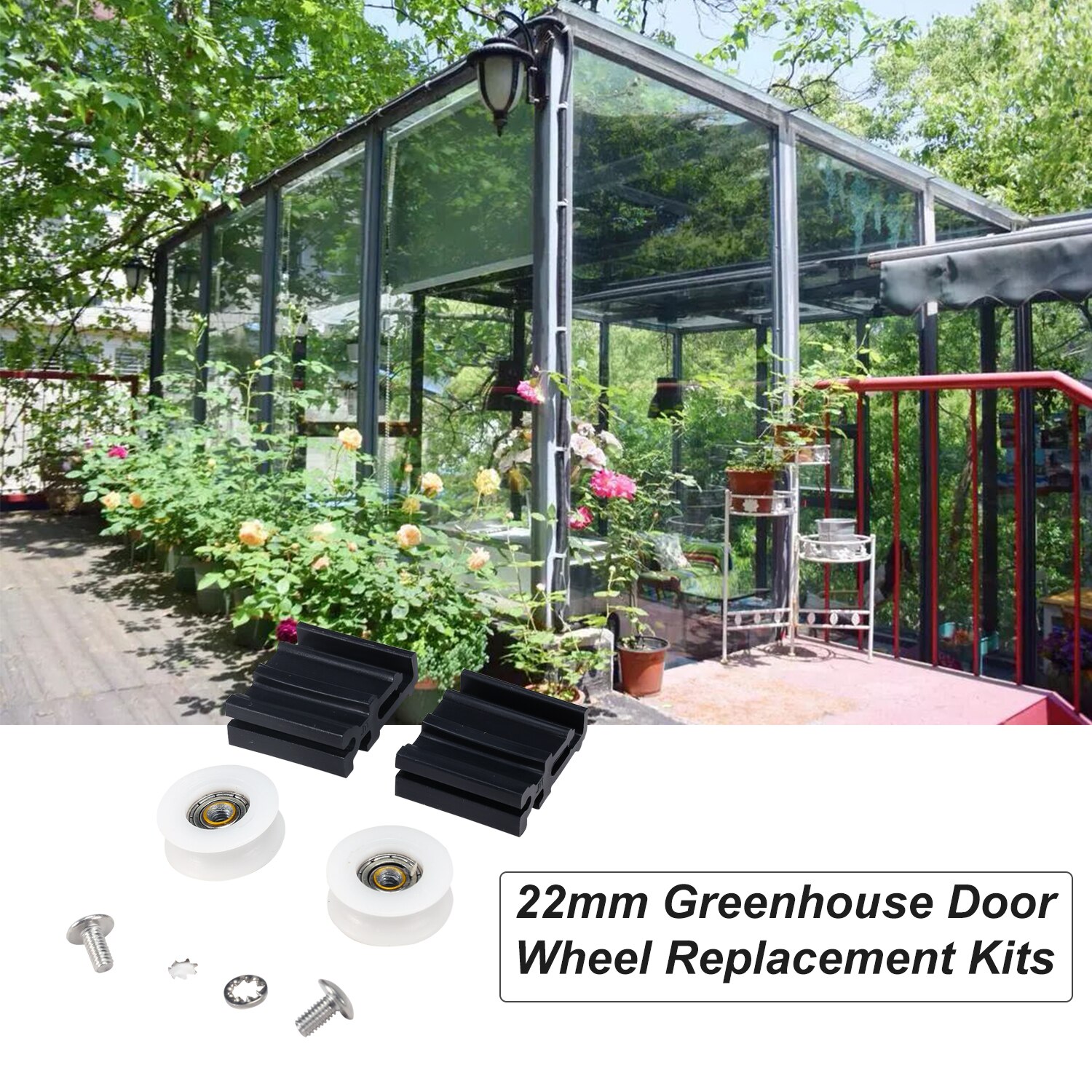 Greenhouse Door Wheel Replacement Kits 22mm Door Rollers Standard Size Warehouse Parts Door Wheel Greenhouse Accessories
