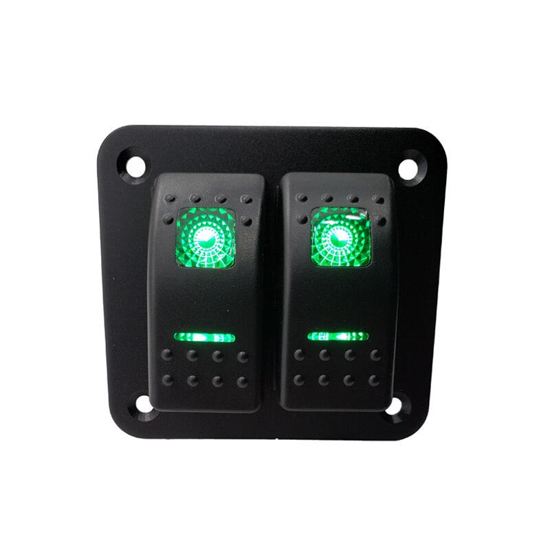 2 Gang Rocker Switch Panel 12-24V LED Waterproof Switch Panel Circuit Breaker for Car Marine Boat Camper Caravans Travel Trailer: Default Title