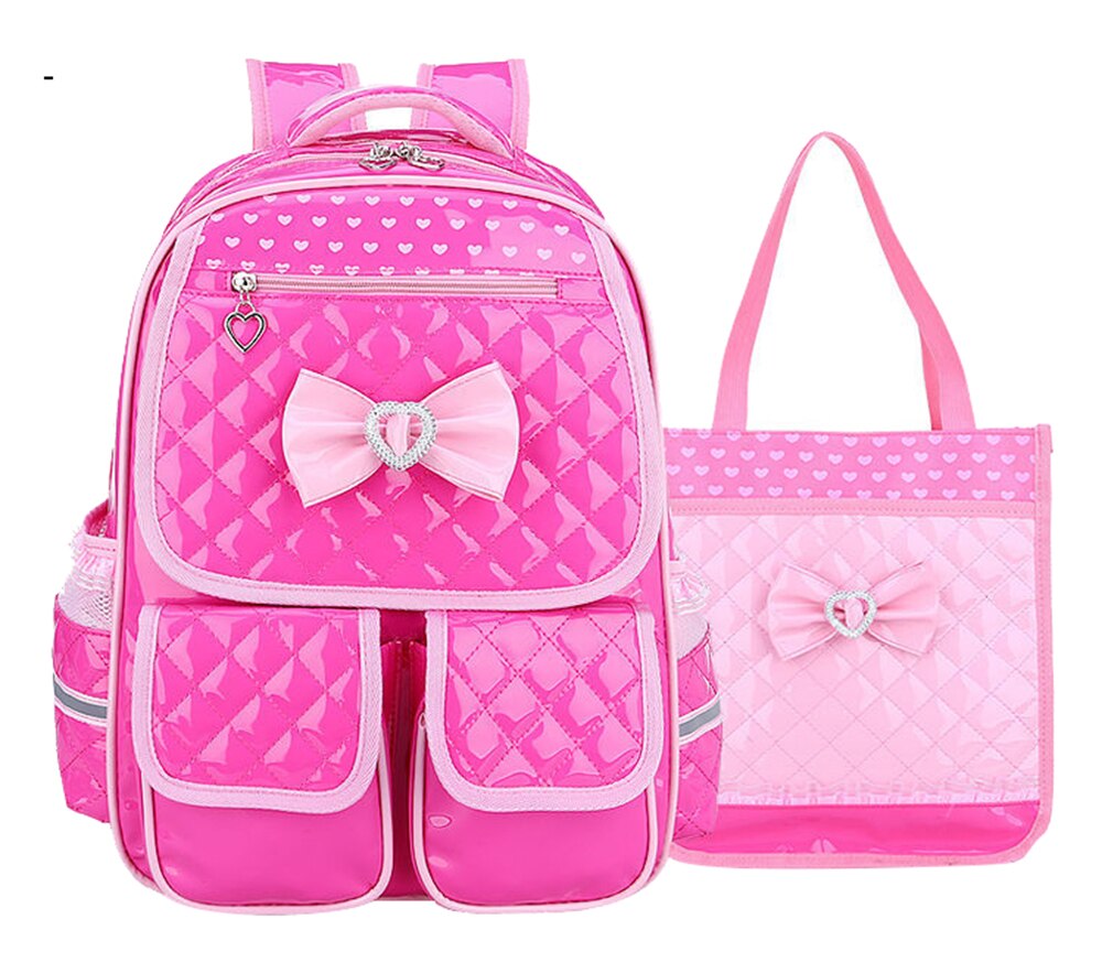 2 stuks/sets schooltassen voor kinderen, rugzakken voor meisjes, waterdichte pu-rugzakken, schooltassen voor kinderen, prinsessenrugzakken, mochila infantil