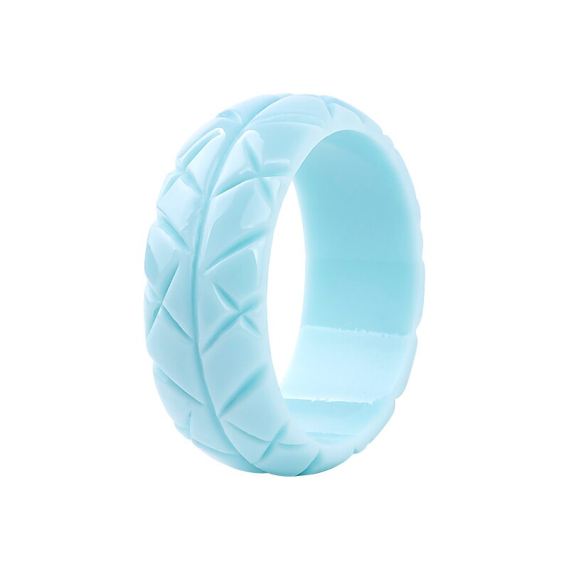 Trendy żywica mankiet grawerowane bransoletki bransoletki kobiety nowa moda akrylowe okrągłe szeroka bransoletka kobiet urok biżuteria ślubna dziewczyny: light blue-2