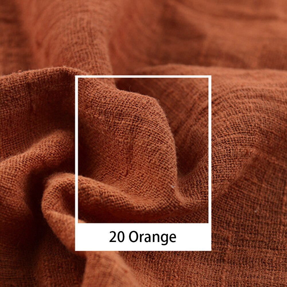 5 Meters Linen Fabric Cotton Organic Material Pure Natural Feel Flax Cambric Eco DIY Soft Clothes Patchwork Fabric Anti-static: Orange