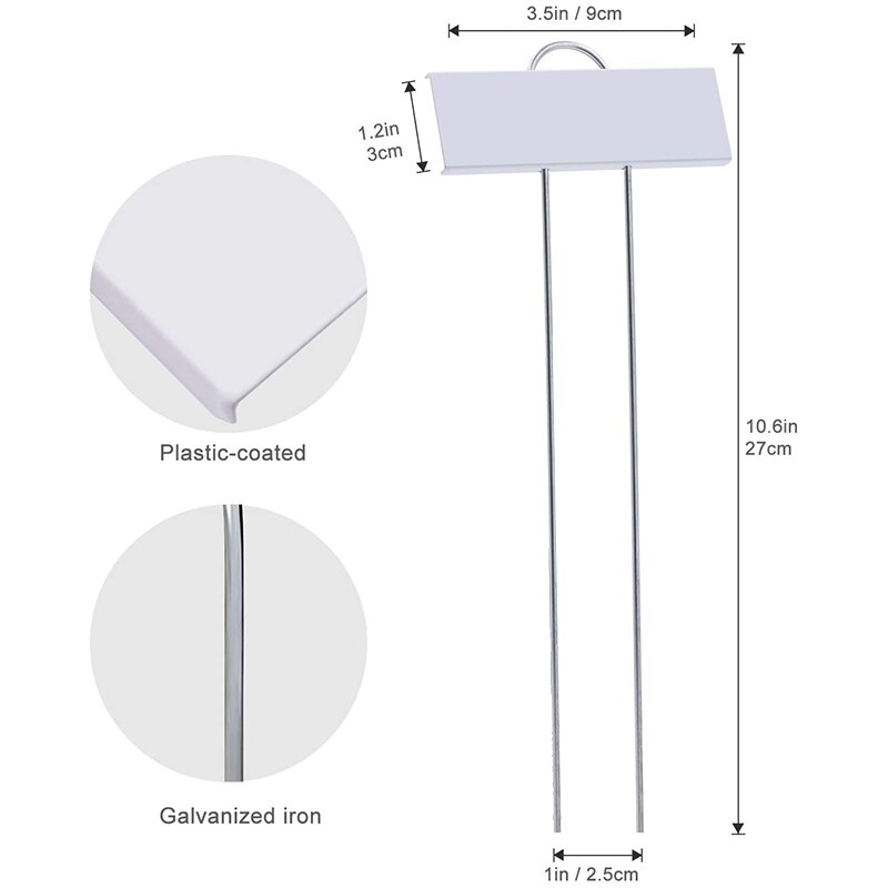30-- pack metalen plantenlabels , 10.6 inch tuinmarkeringen herbruikbare kwekerijlabels voor groenten, kruiden en bloemenkas