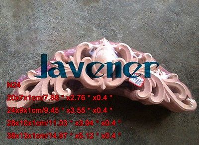 N24 -28x10x1cm, madera tallada, aplique largo, marco sin pintar, calcomanía de puerta, armario de carpintero de trabajo