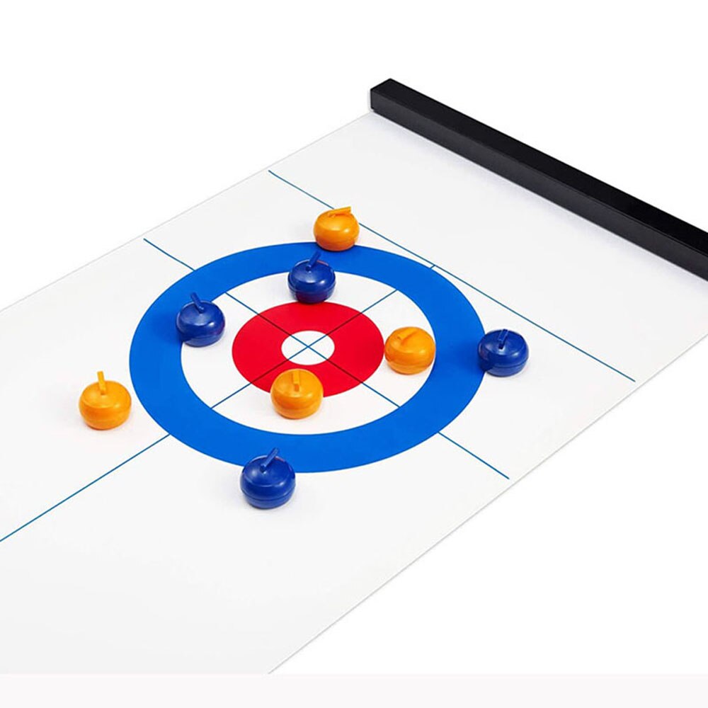Barn mini hopfällbart bord mini curling boll bordsskiva curling spel kompakt curling familjefest spel leksaker för familjen skolresor