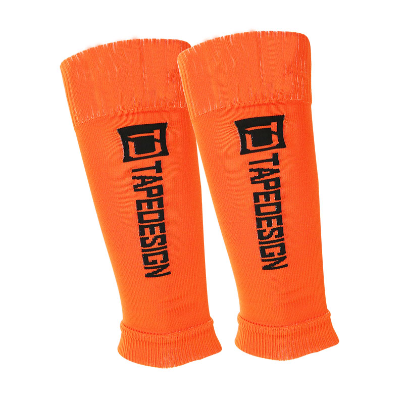 1 Paar Fußball-Fußball-Schienbeinschoner für Teenager, Socken, Polster, professionelle Schilde, Legging, Schienbeinschoner, Ärmel, Schutzausrüstung: Orange