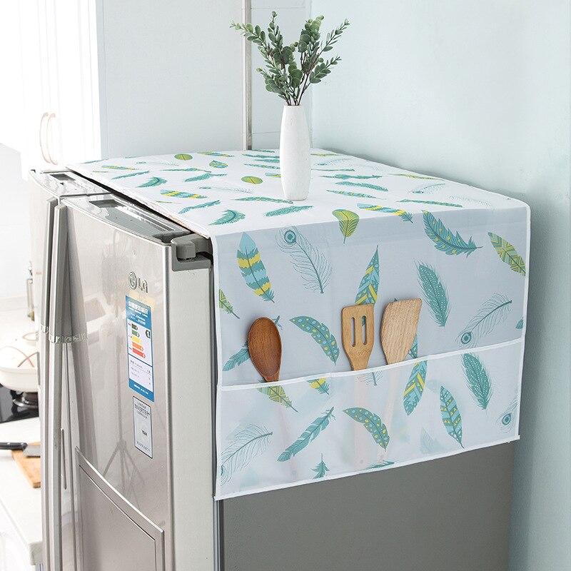 Refrigerator Dust Cover Washing Machine Dust Cover Refrigerator Dust Cover With Storage Dag: Large feather