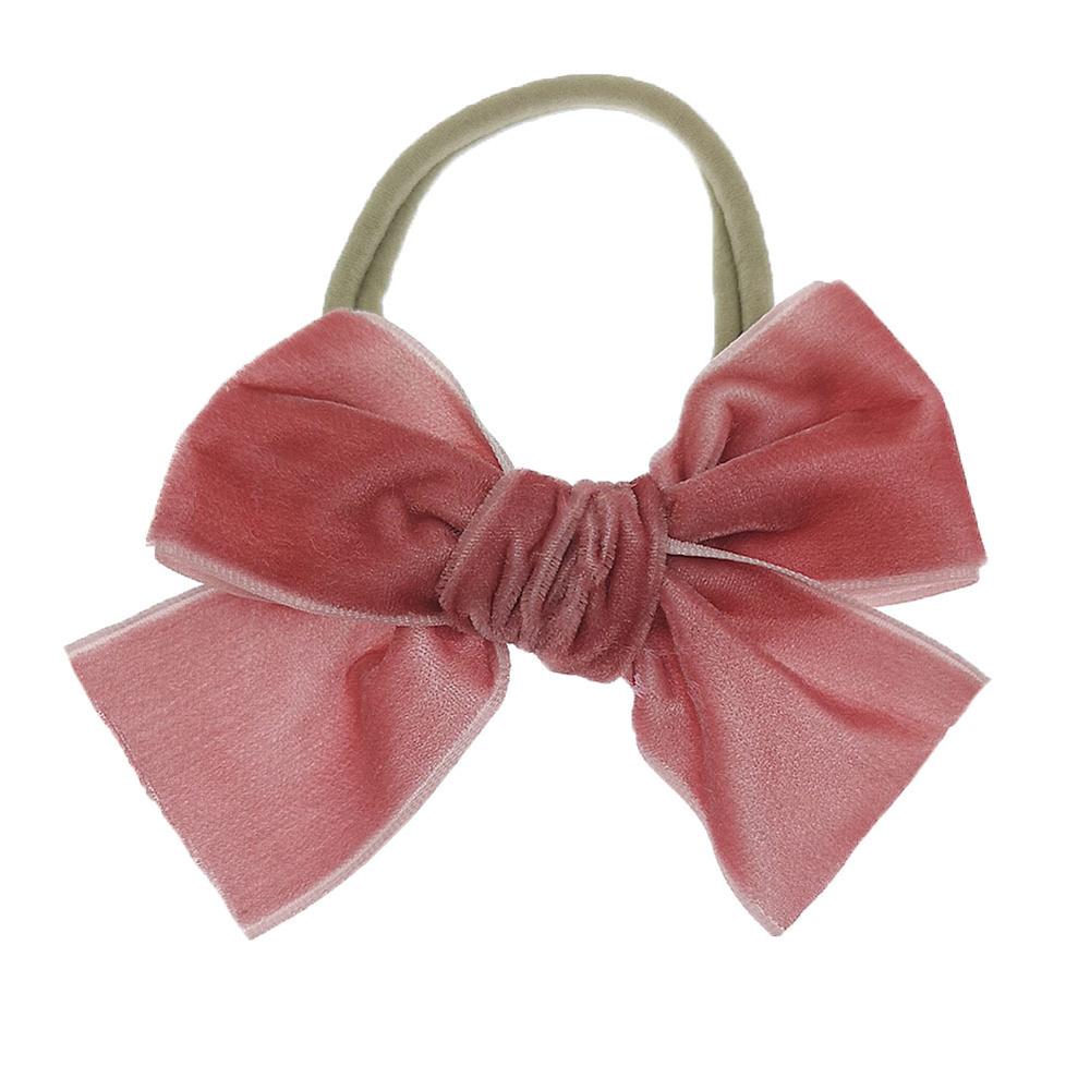 Effen Fluwelen Strik Baby Hoofdbanden Voor Meisjes Handgemaakte Nylon Elastische Zachte Knoop Baby Tulband Hoofdband Pasgeboren Baby Haaraccessoires: 11