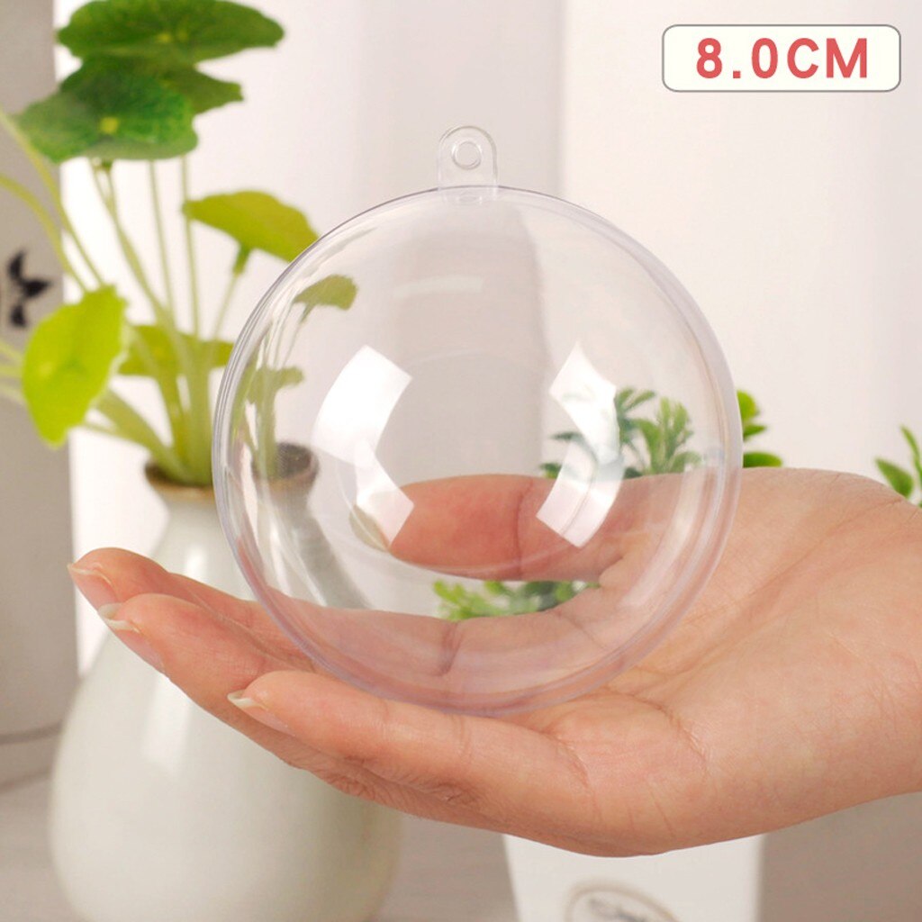 5pcs Clear Plastic Kerstballen Kerstballen Bol Invulbare Xmas Tree Ornament